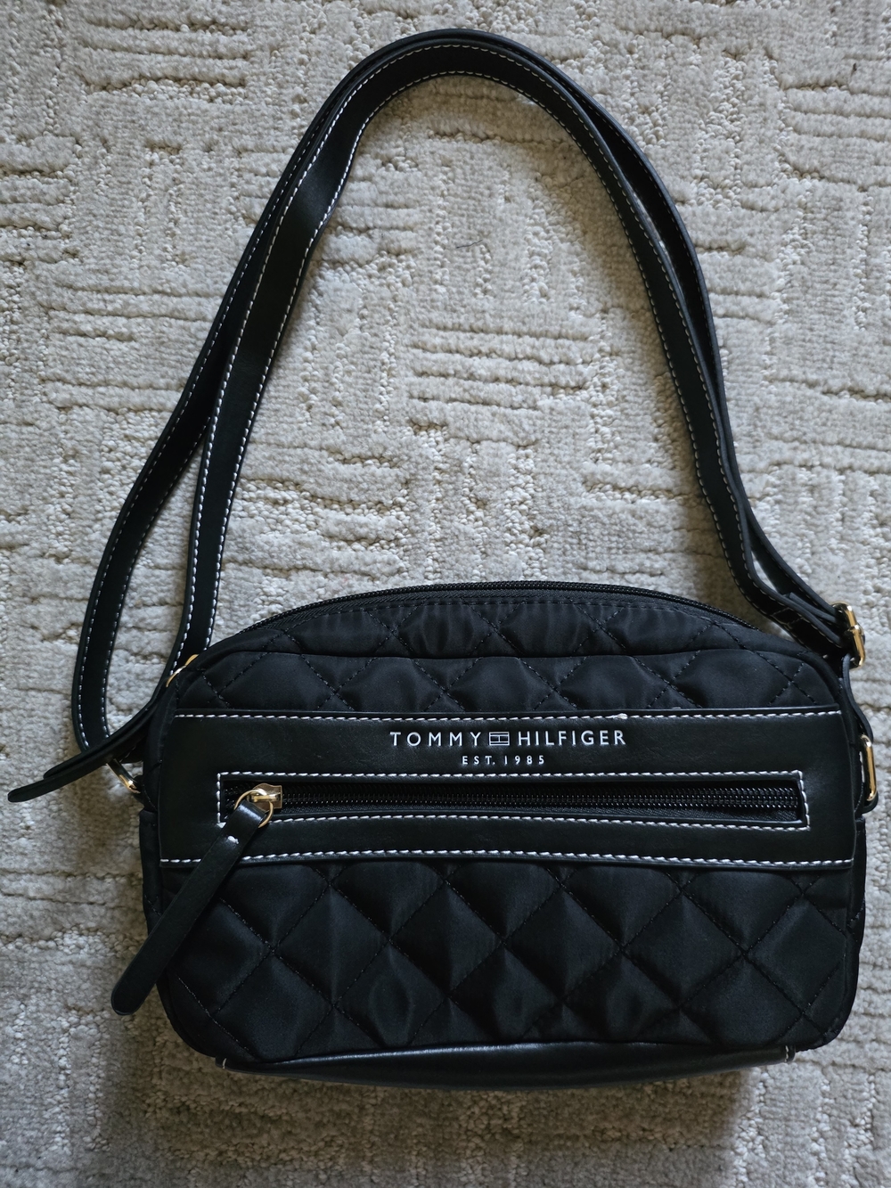 Tommy Hilfiger Black Quilted Crossbody Bag